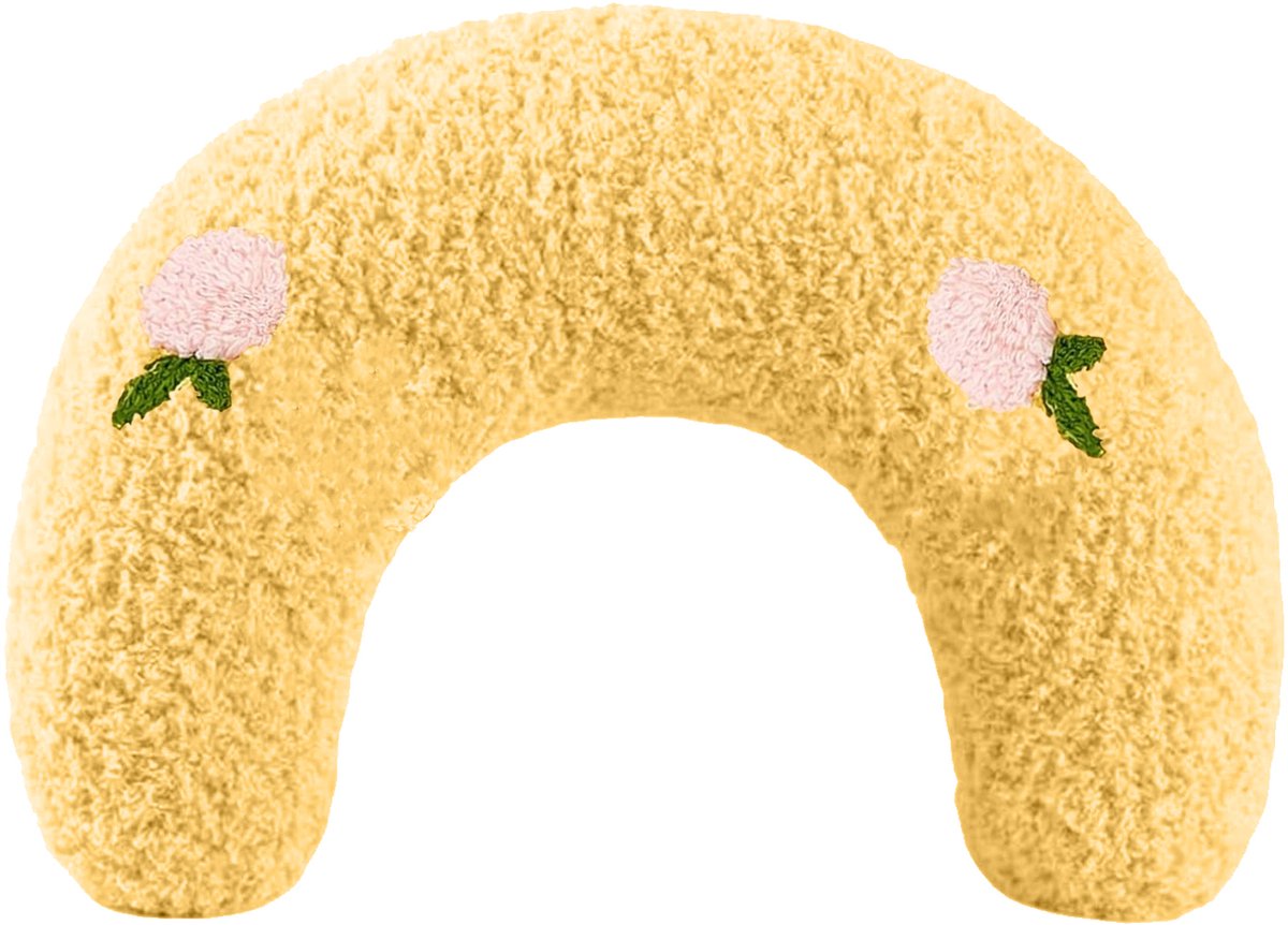 longziming Zitkussens voor katten - Huisdier Kussen Geel - Pluche Katten- en Hondenkussen - Knuffelbaar Cat Kussen - U-vormig Zacht Kussen - Slaapzakken voor katten