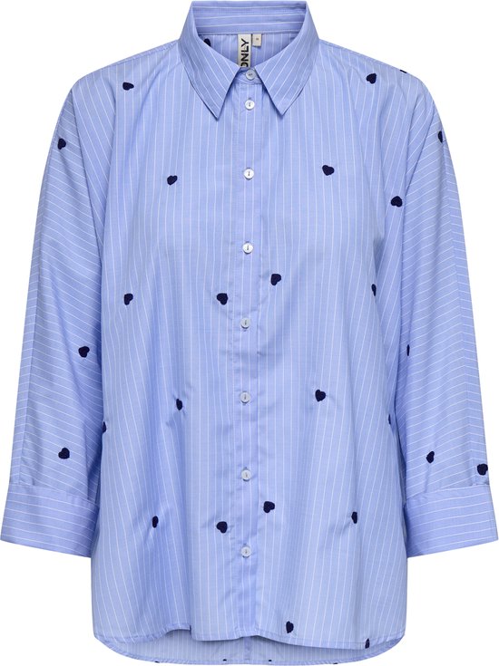 Chemisier Only Onlnew Lina Grace Ls Str Emb Shirt 15344336 Blue de Moonlight /rayé Minuit Femme Taille - XL