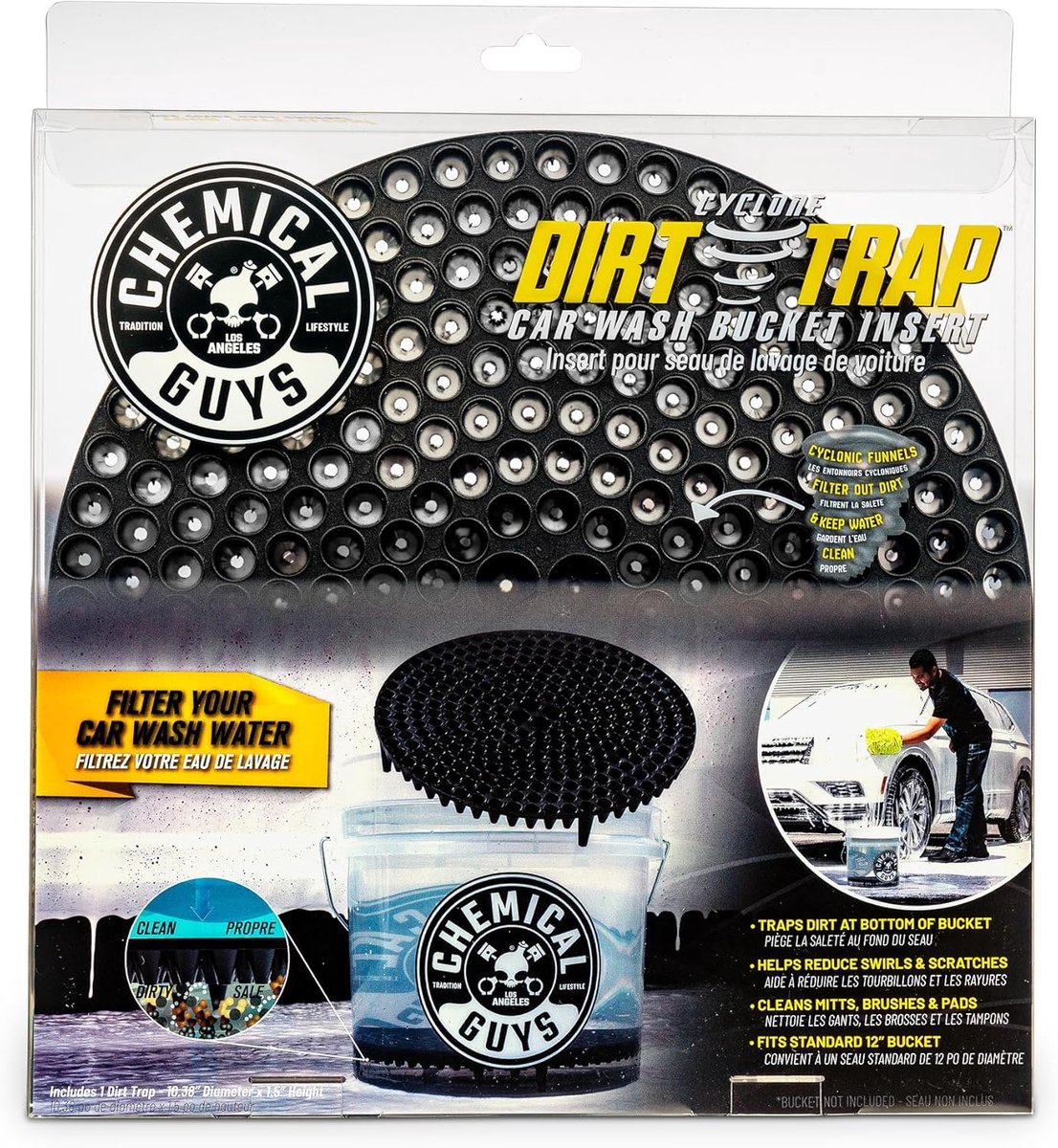 Cyclone Dirt Trap Autowas Emmer Inzetstuk - Zwart