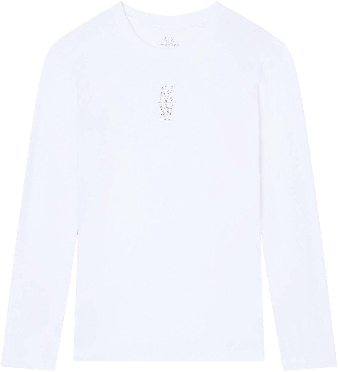 Printed Long Sleeve Rhinestone T-shirt Wo - White Shirts