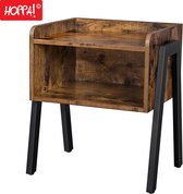 Hoppa! Bijzettafel nachtkastje - Bruin - Hout - 46 x 35 x 52 cm (B x D x H)