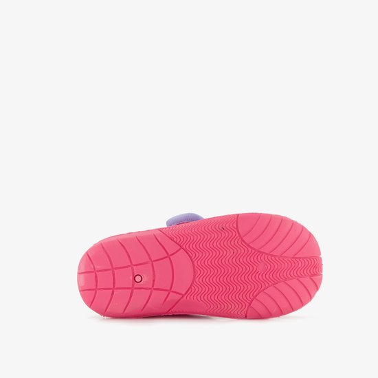 Roze antislip zool van Paw Patrol pantoffel met golvend profiel.