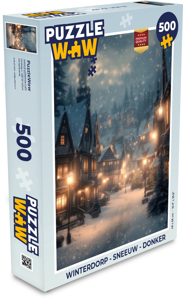 Winterdorp - Sneeuw - Donker