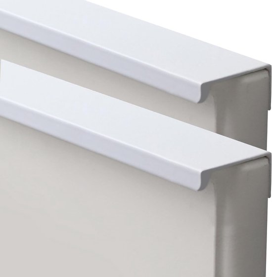 Verborgen handgrepen, keukenkasten, 10 stuks, kastgrepen, aluminiumlegering, onzichtbare meubelgreep, kledingkast, deurgreep, zuiver wit, lichte vingerafdruk, gebogen randen, vingergrepen lipje