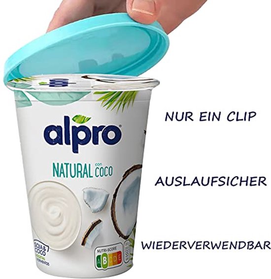 Herbruikbare Siliconen Deksels voor Yoghurtbekers - Set van 4 van Merkloos — afbeelding 5