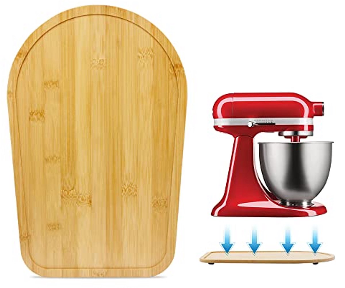Bamboe Glijplank voor Keukenmachines 4.5-5 Qt - Verschuifbare Onderlegger voor Mixers