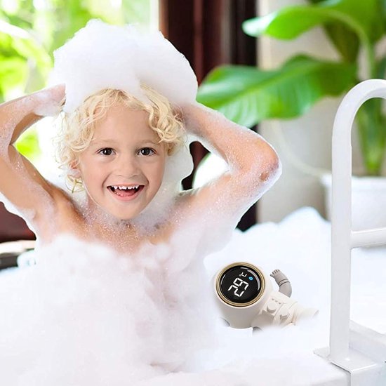 Digitale badwaterthermometer - Kindvriendelijke thermometer voor temperatuurregeling, drijvende meethulp met LED-display - Badkamerveiligheid voor pasgeborenen en peuters, ook als kamerthermometer van Merkloos — afbeelding 4