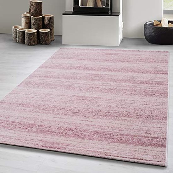 Laagpolig vloerkleed, Unicolor - Monochroom, Vloerkleed Roze, 160 x 230 cm, Tapijten in moderne stijl, Tapijt woonkamer