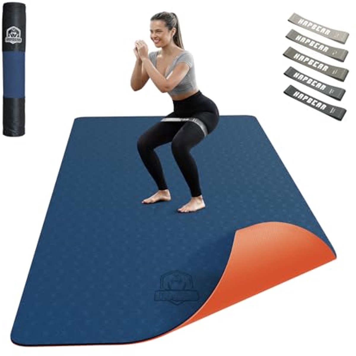 Extra grote yoga mat - 183x91 cm, 6 mm dik, antislip sportmat voor fitness en yoga