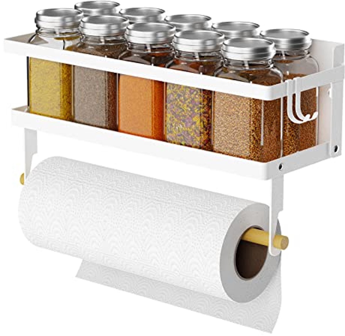 Magnetisch kruidenrek met handdoekhouder en haken voor de keuken