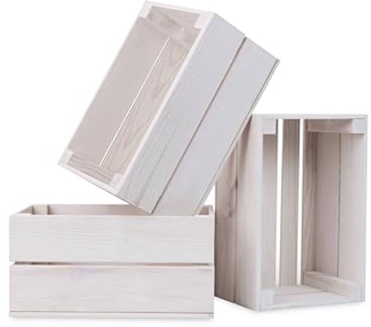 Vintage Houten Kisten Set van 3 - Multifunctionele Opbergkisten voor Huis & Tuin, Decoratie en Organisatie