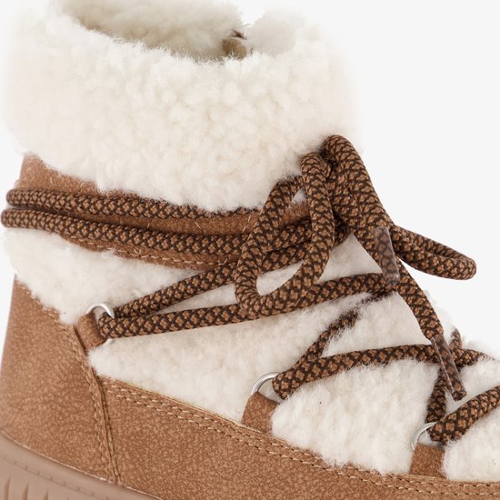 Bottes à lacets en peluche pour fille, doublées Blue Box, marron - Taille 28