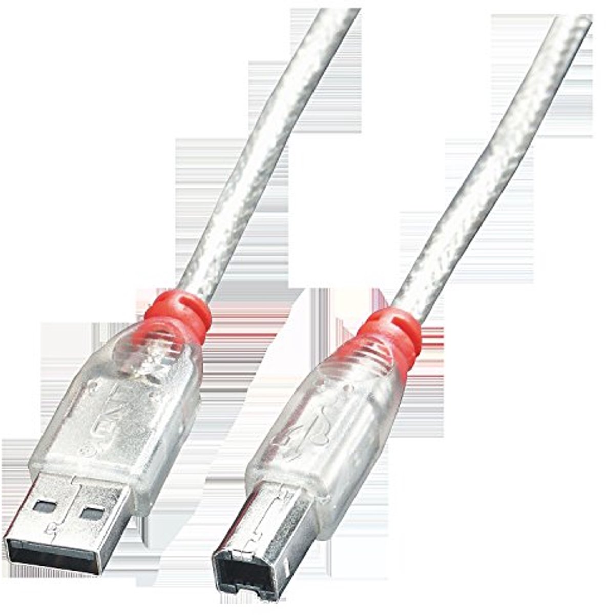 Image of 0,5 m USB 2.0 Type A naar Type B Kabel - Transparant