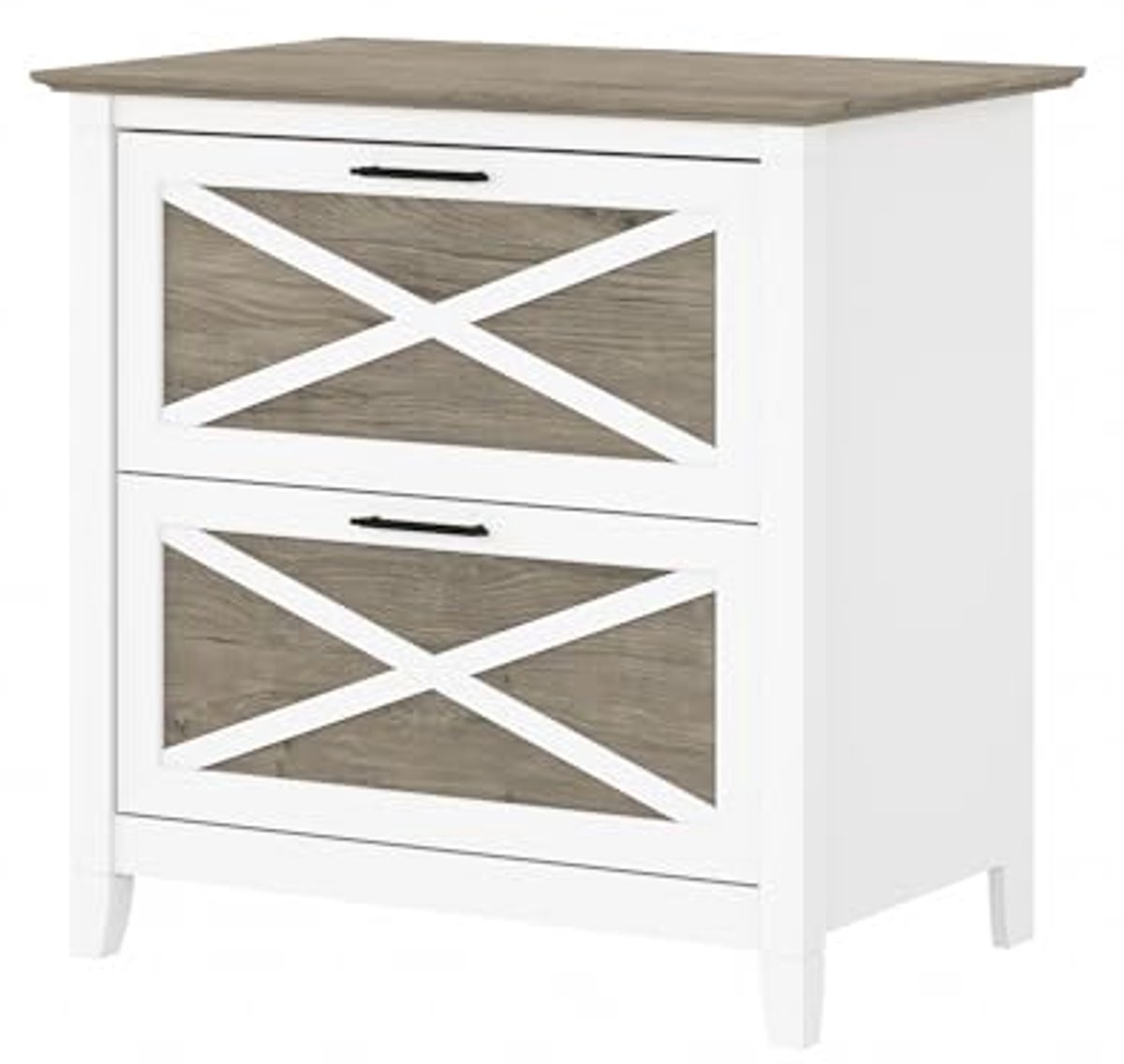 Image of 2 Lateral File Cabinet in Pure White and Shiplap Grey – Stylish Organization for Home Offices