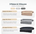 Drie maten en drie kleuren grijze, beige en donkergrijze hondenkussens van FluffyFur.