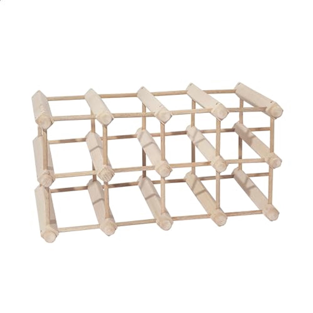 Fles Rack MeerKleurig - Massief BeukenHout, Stapelbaar en Afneembaar - 45 x 27.5 x 24 cm