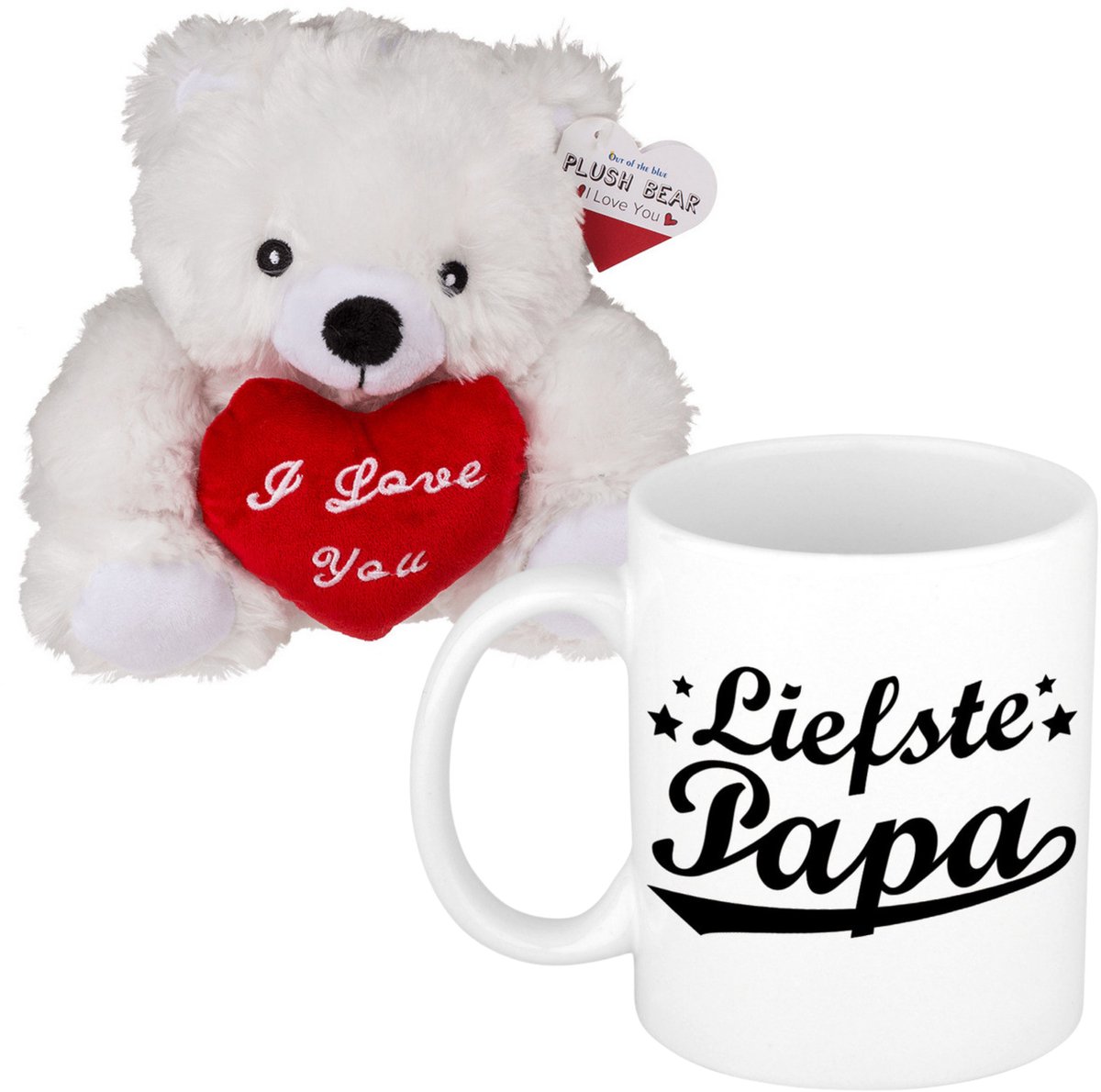 Vaderdagcadeau - knuffelbeer en koffiemok - cadeau - liefste papa