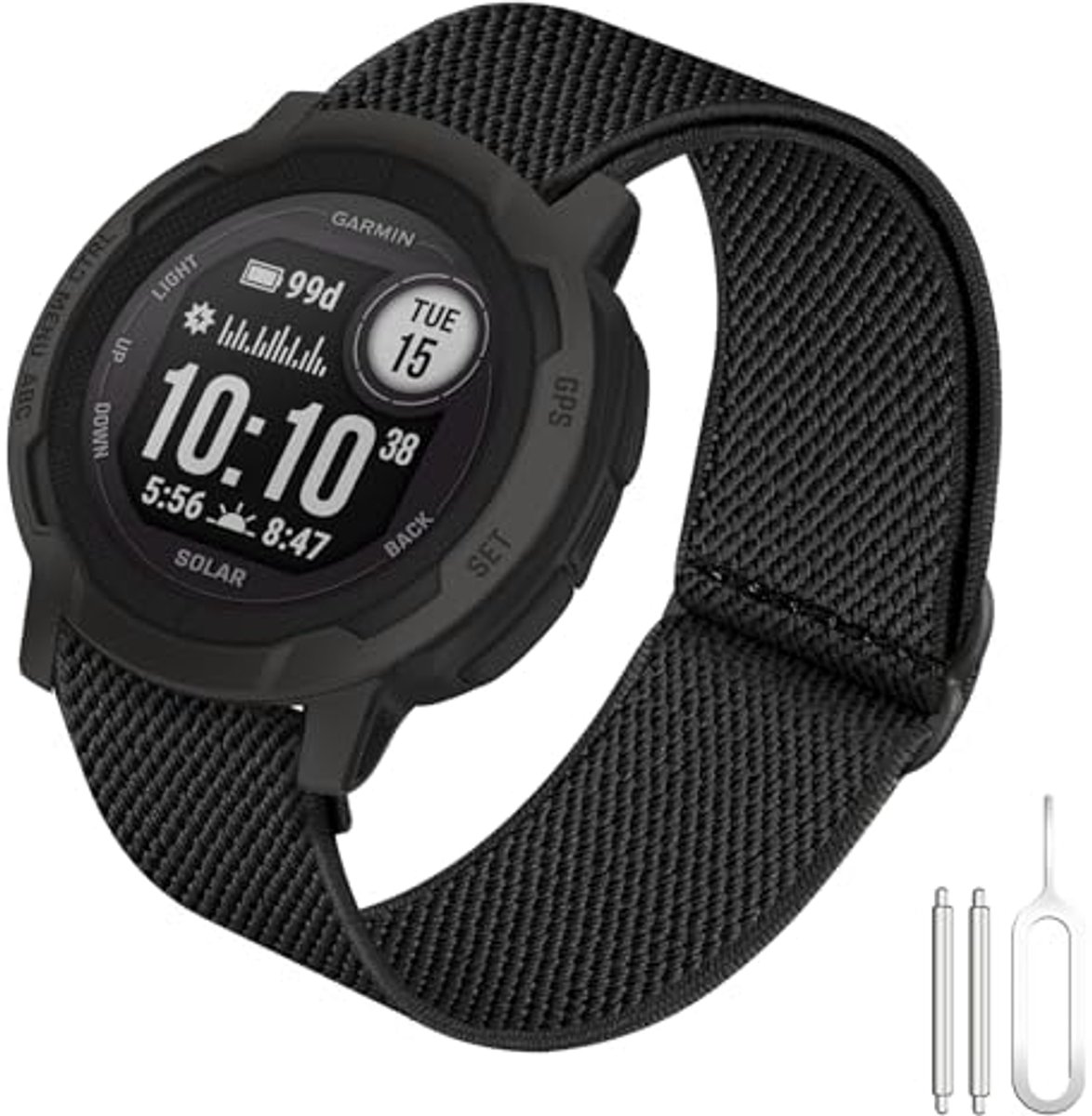 Sportarmband 22mm voor Garmin Instinct 2 - Nylon, Zacht en Elastisch