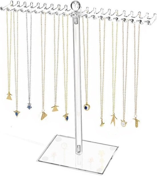 Display Standaard Premium Acryl Ketting Display Stand - Clear T bar sieraden standaard ...