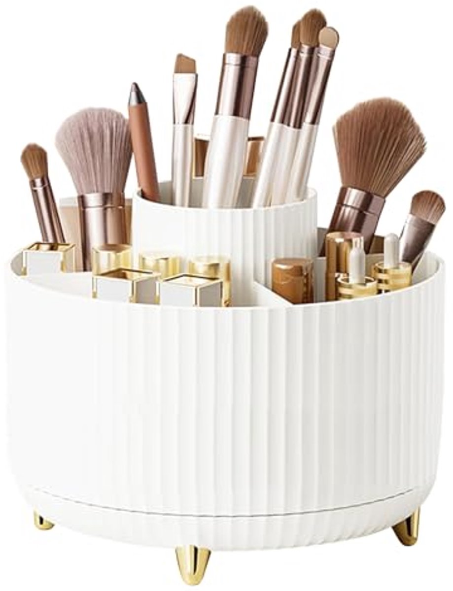 360° Roterende Make-up Borstel Organizer - Draagbare Cosmetische Houder voor Lippenstift en Eyeliner