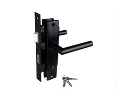 Wovar Deurbeslag Set Compleet | Poortslot Zwart op Schild | Per Set