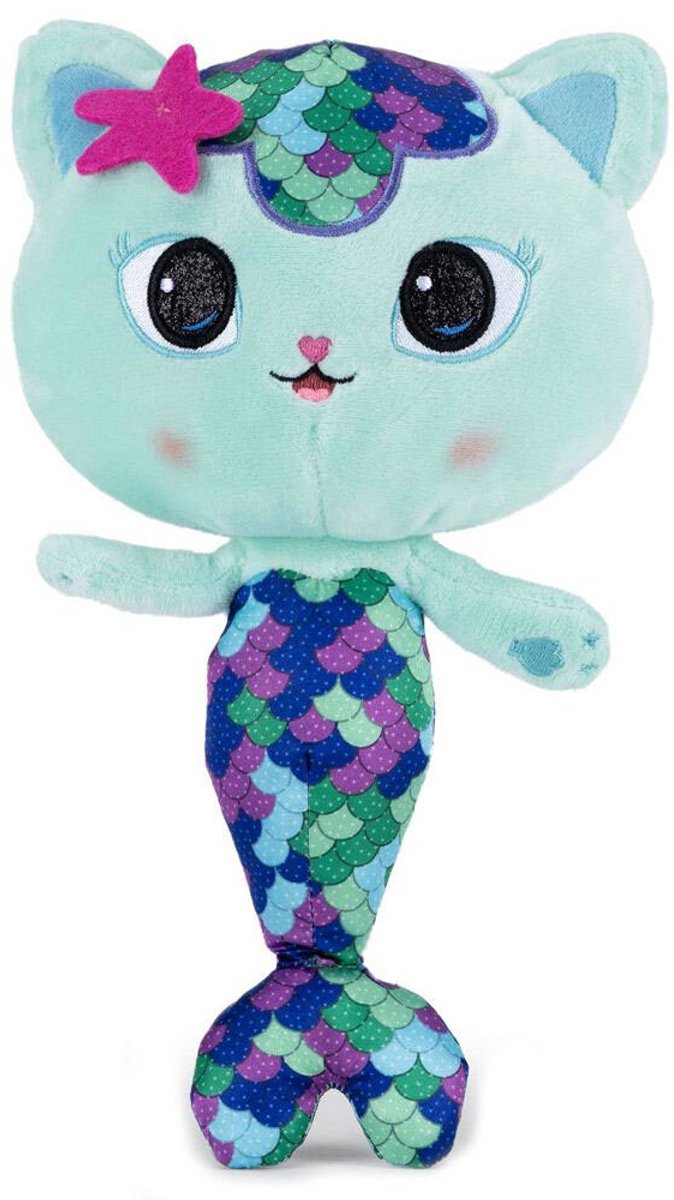 Meerminkat - Gabby’s Poppenhuis Pluche Knuffel 30 cm {Gabby's Dollhouse Plush Toy | Speelgoed Knuffeldier Knuffelpop voor kinderen jongens meisjes | Gabby, Cakey, Kitty Fee, Meerminkat, Pandy Poek | Mercat, Kitty Fairy, Pandy Paws, Cakey Cat}
