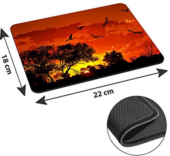 Gaming en Office muismat met antislip en genaaide randen 22 x 18 cm — afbeelding 4