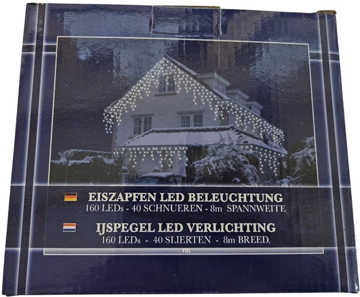 IJspegelverlichting - 8 meter - 160 LED lampjes - warm wit - knipper functie