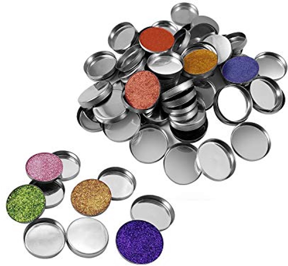 56-pack lege ronde metalen pannen voor oogschaduwpalet - Maak je eigen cosmetica