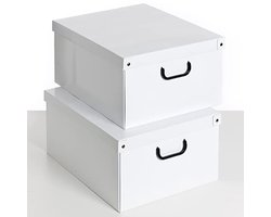 Ruime Witte Opbergdoos 50x40x25 cm - Duurzaam en Stijlvol