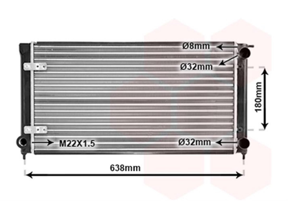 Van Wezel - RADIATOR VOOR VW GOLF I 1976-1983 171121253BH