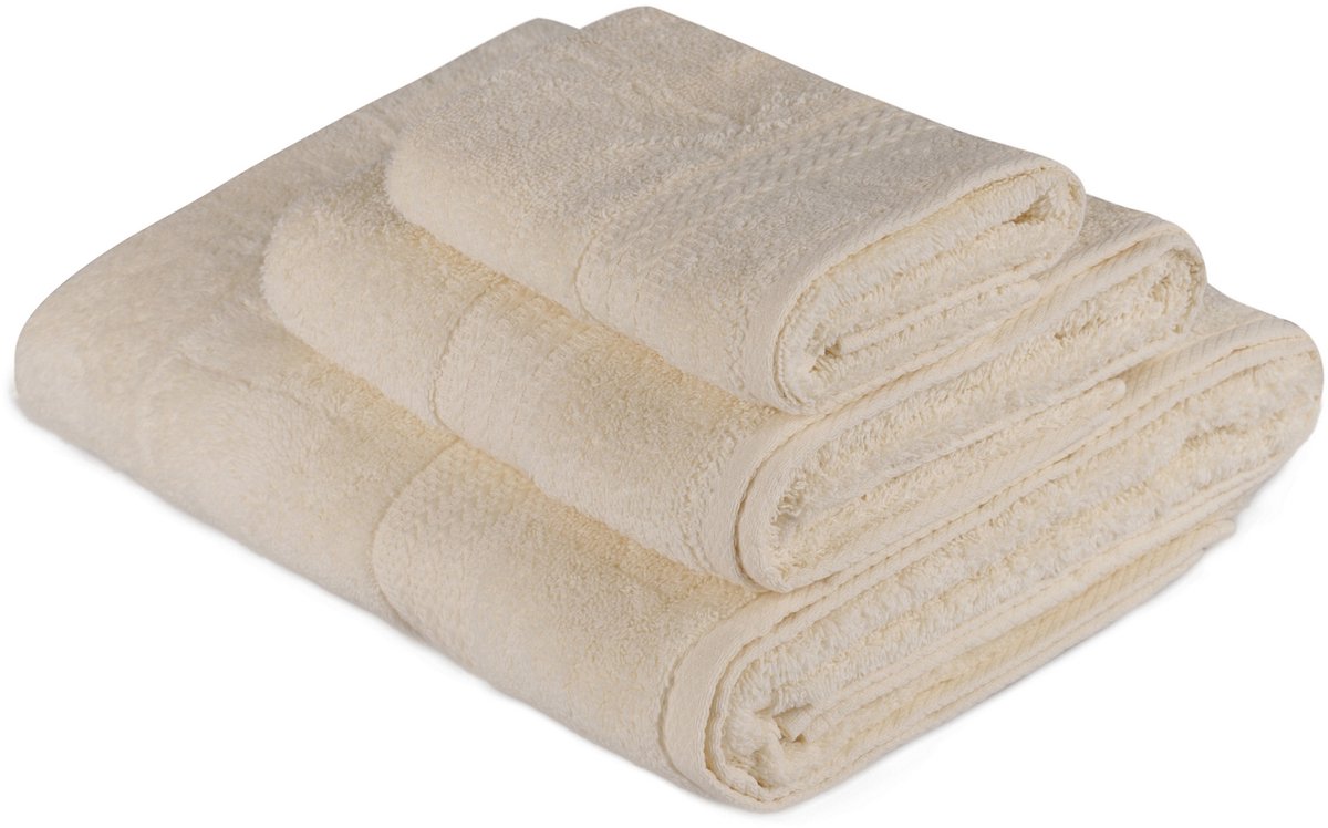 Asir - Handdoekenset - 100% Katoen - Room - 3 Stuks