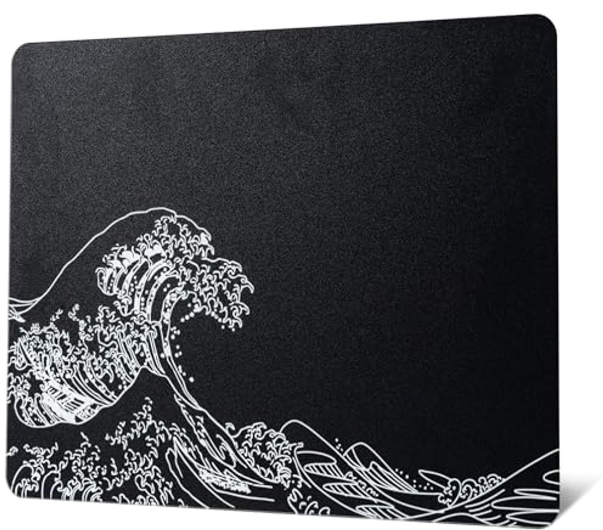 Grote Gaming Mouse Pad van Tempr glas - Zwart Kanagawa - Verbeterde Precisie en Snelheid