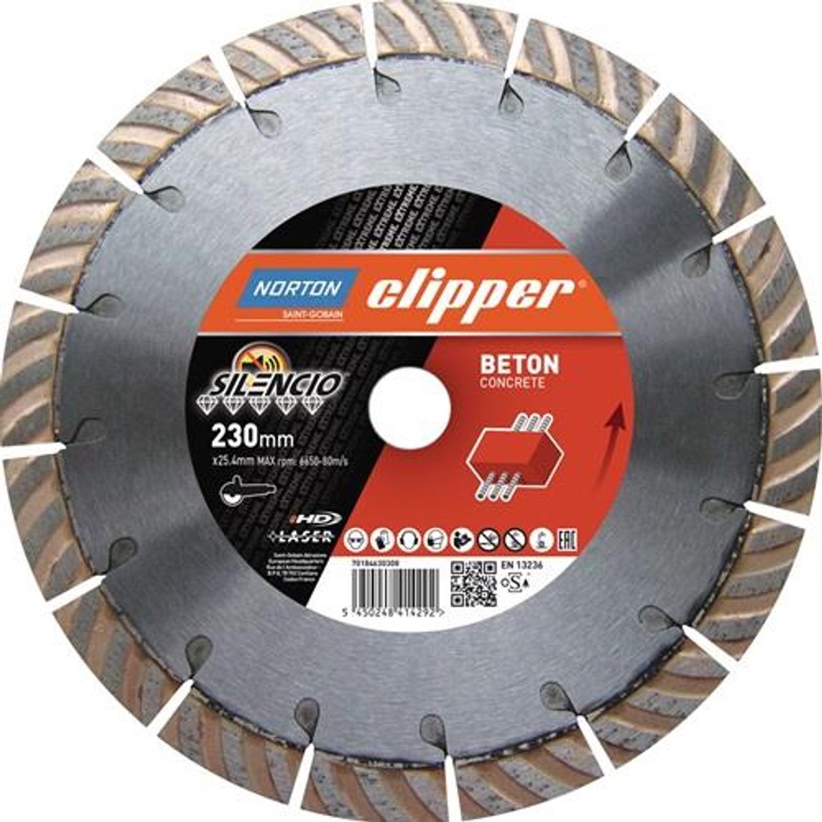 Diamantslijpschijf Extreme Silencio D.230mm voor haakse slijper 6650min-¹