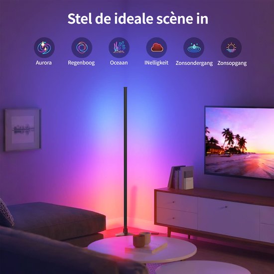 WiZ Sync Box starterkit Gradient Vloerlamp | RGBIC | 75-85 inch TV's