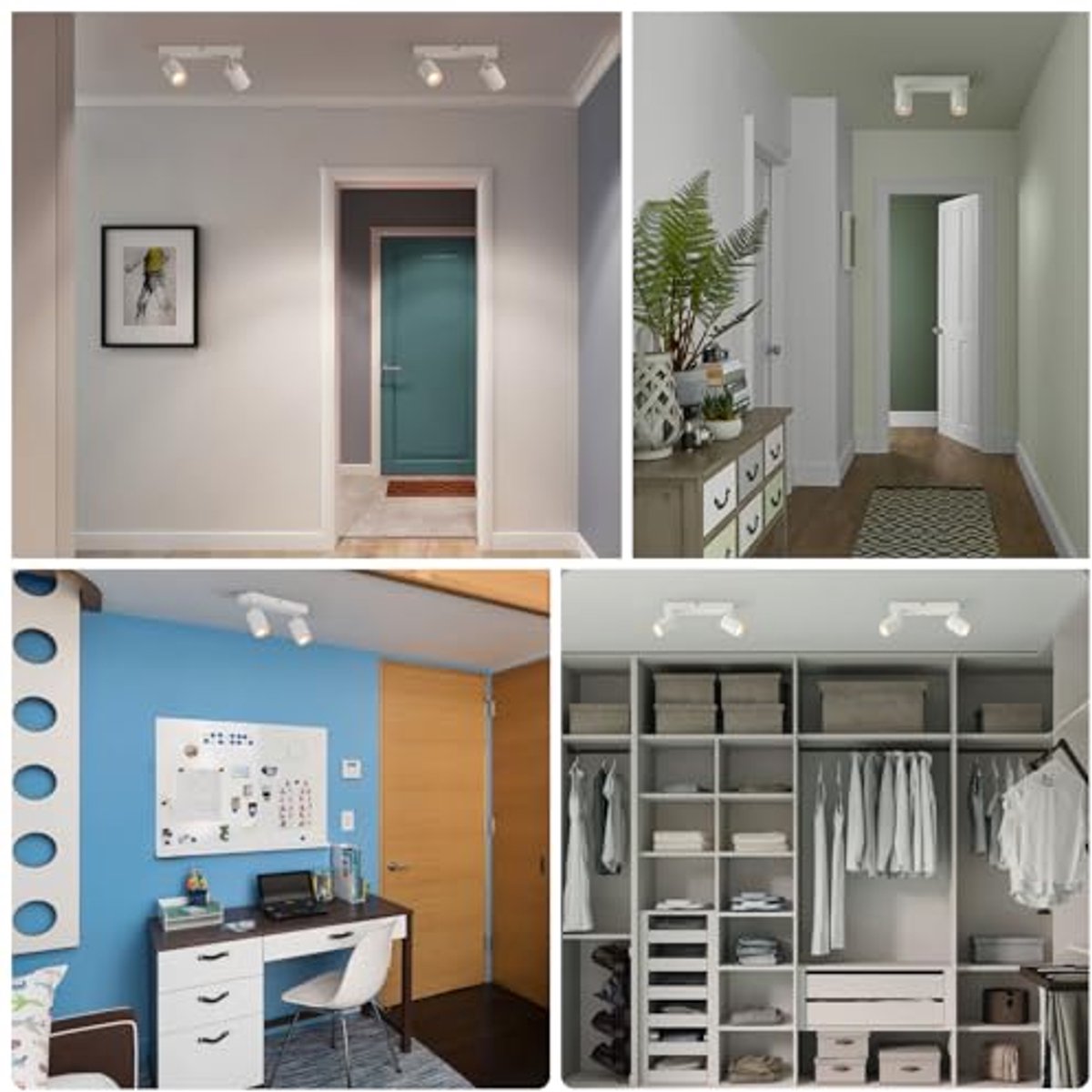 Draaibare Plafondspots - Plafondlamp met 2 Spots voor Woonkamer, Slaapkamer en Keuken - GU10 LED Plafondverlichting