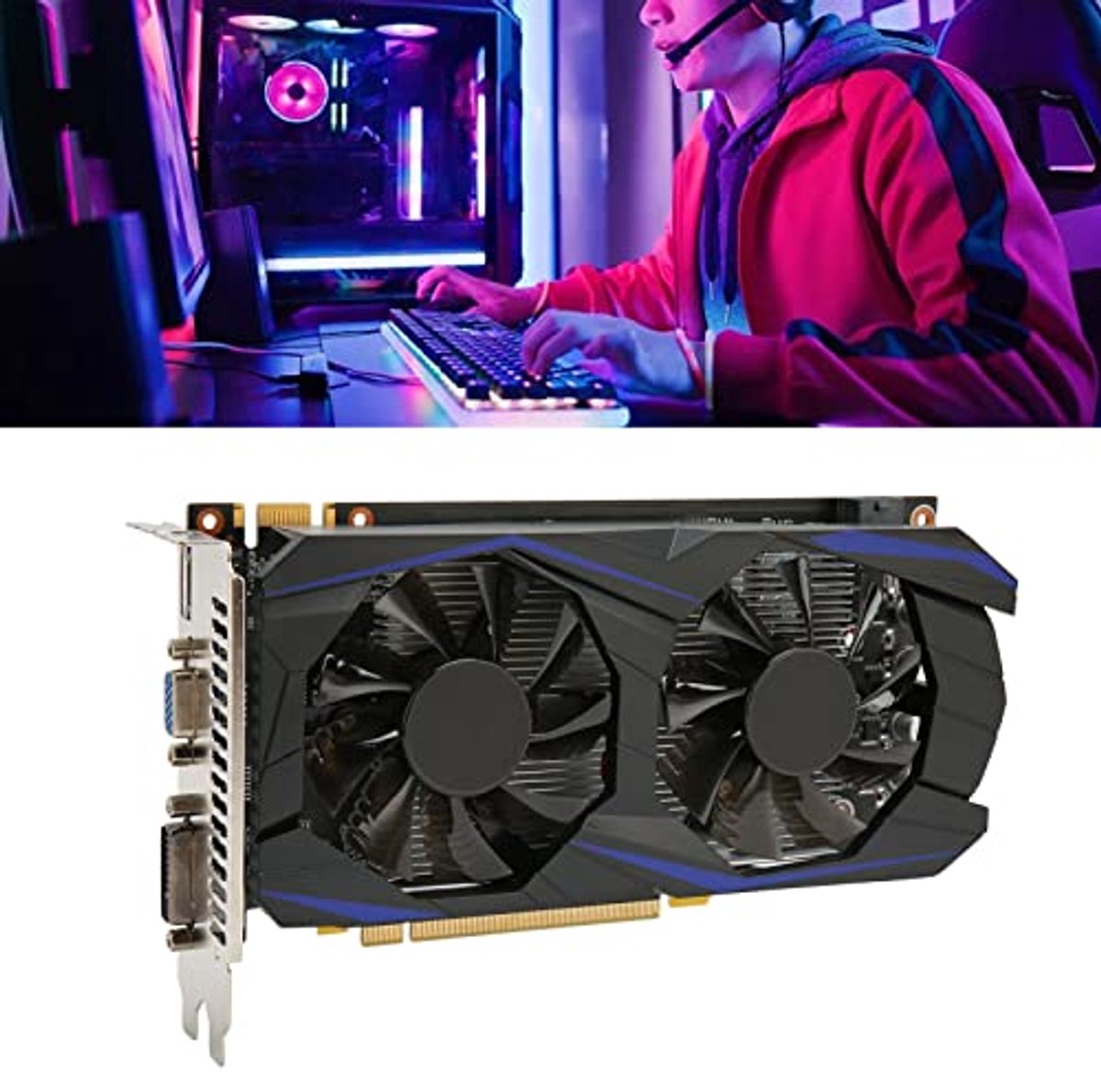 Graphics Card With Dual Fan, Gtx550Ti 192Bit Gddr5 Gf116 Core For Directx 11 Api & Cuda 3.0, Vga Dvi Pci Express2.0 Interface Computer Graphics Card - afbeelding 4
