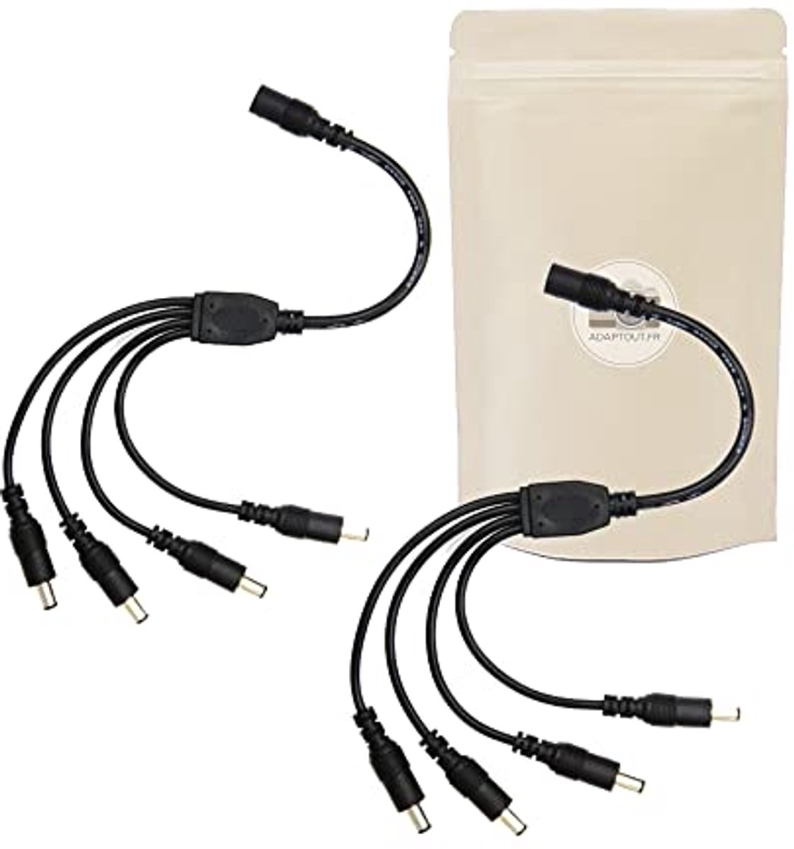 Verlengsnoer 4-weg Kabel 12V DC 5,5 x 2,1 mm met 30 cm Verlenging voor Camera