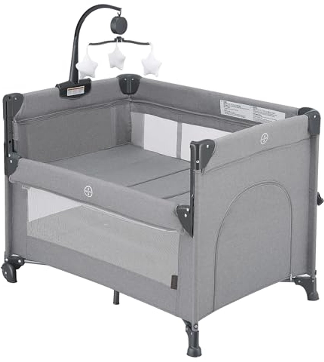 Image of 2-in-1 Babyspeelwieg - Draagbare Wiegen voor Pasgeborenen tot Peuters met Muziekmobiel