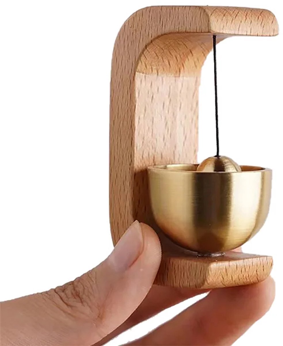 Winkeliersbel Voor Het Openen Van Deuren - Magnetische Houten Deurbel Met Messing Bel Deurbel Voor Entree Muur Winkel Garderobe Koelkast 7 5x7 5cm Ronde