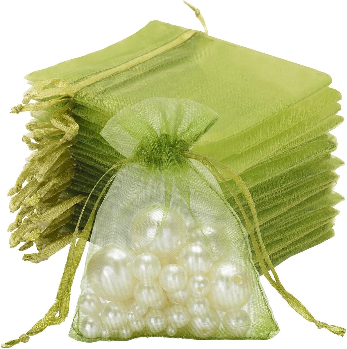 50 stuks fruitbescherming zakken 20 x 30 cm - Insectennet netzakken met trekkoord - ongediertebarrière - voor het kweken van fruit, bloemen en groenten - groen