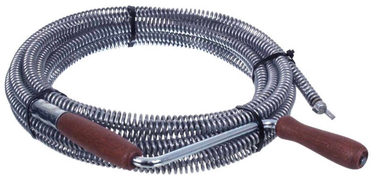 NAJDER buisreinigingsspiraal Ø18 mm - 15 m gelaste klauw rioolspiraal voor buizen 200 mm gelaste klauw (15 m)