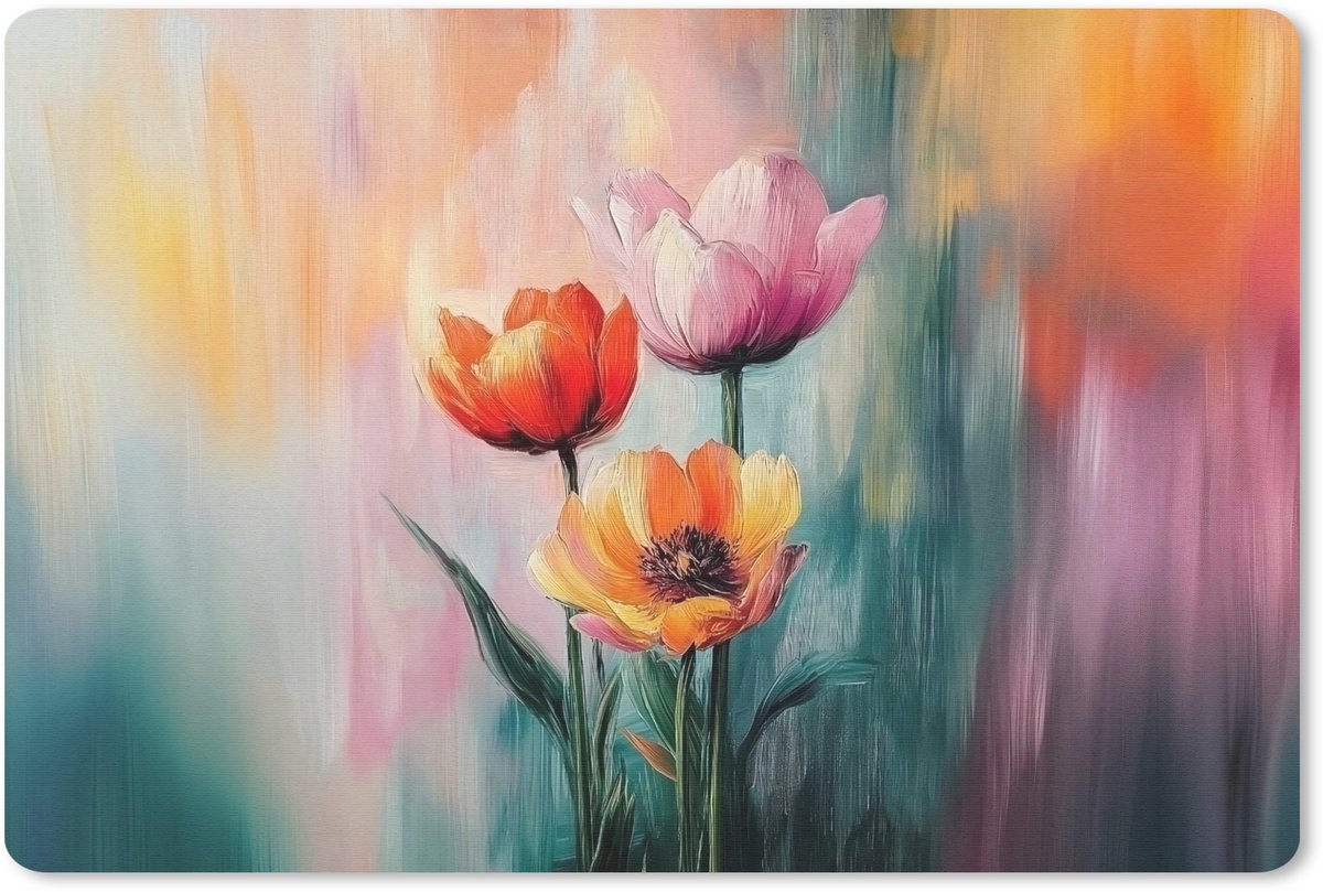 Muismat 27x18 cm - Mousepad Dromerig - Bloemen - Verfijnde details - Muismatten