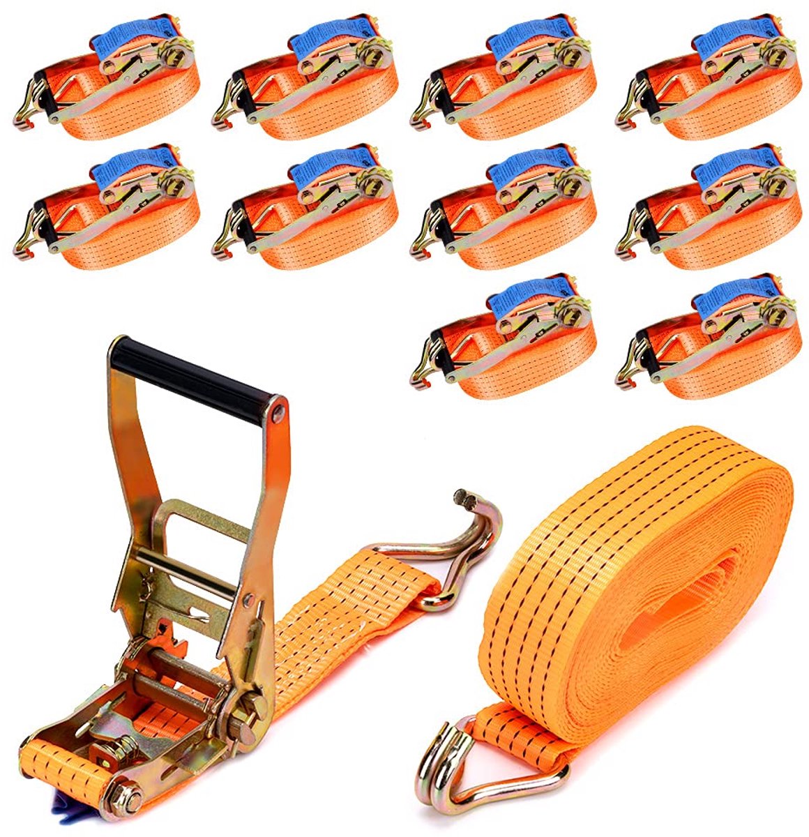 Spanbanden - Met ratel en haken - 5000 kg - 10 stuks - 6 meter