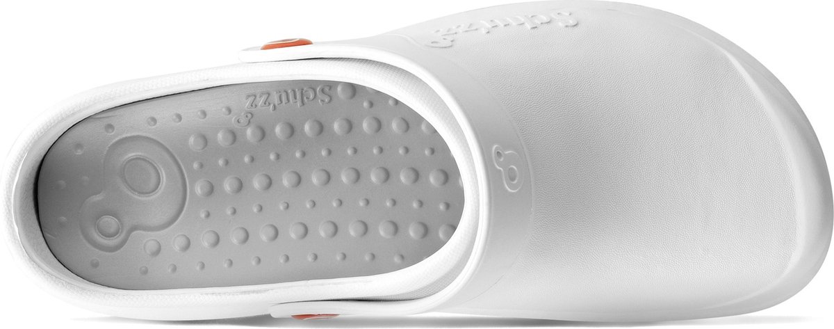 Schu'zz Schuzz Herren Clog Berufsschuhe PROTEC Homme uni Blanc & Gris / Weiß-45