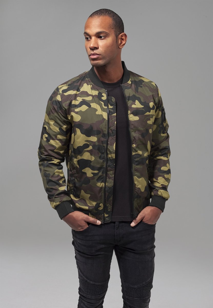 Urban Classics Light Camo Bomber Jacket Bomberjack L Polyester Basics Woodland