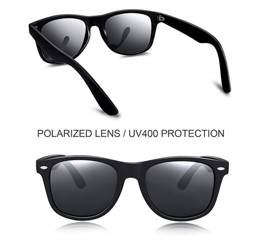 Gepolariseerde zonnebril met UV400 - Zwart / Blauw — afbeelding 2