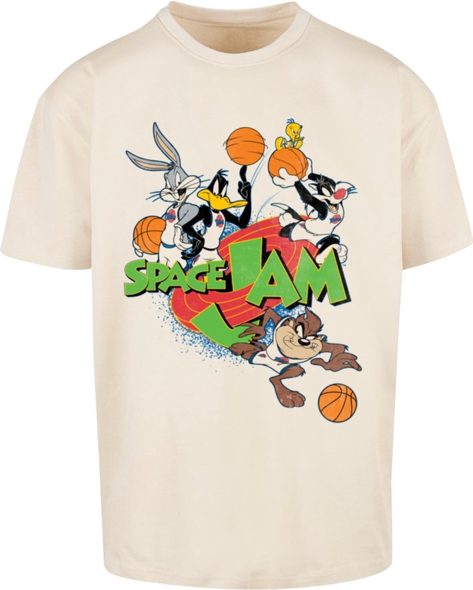 Merchcode Space Jam - Team Oversize Heren T-shirt - L - Beige