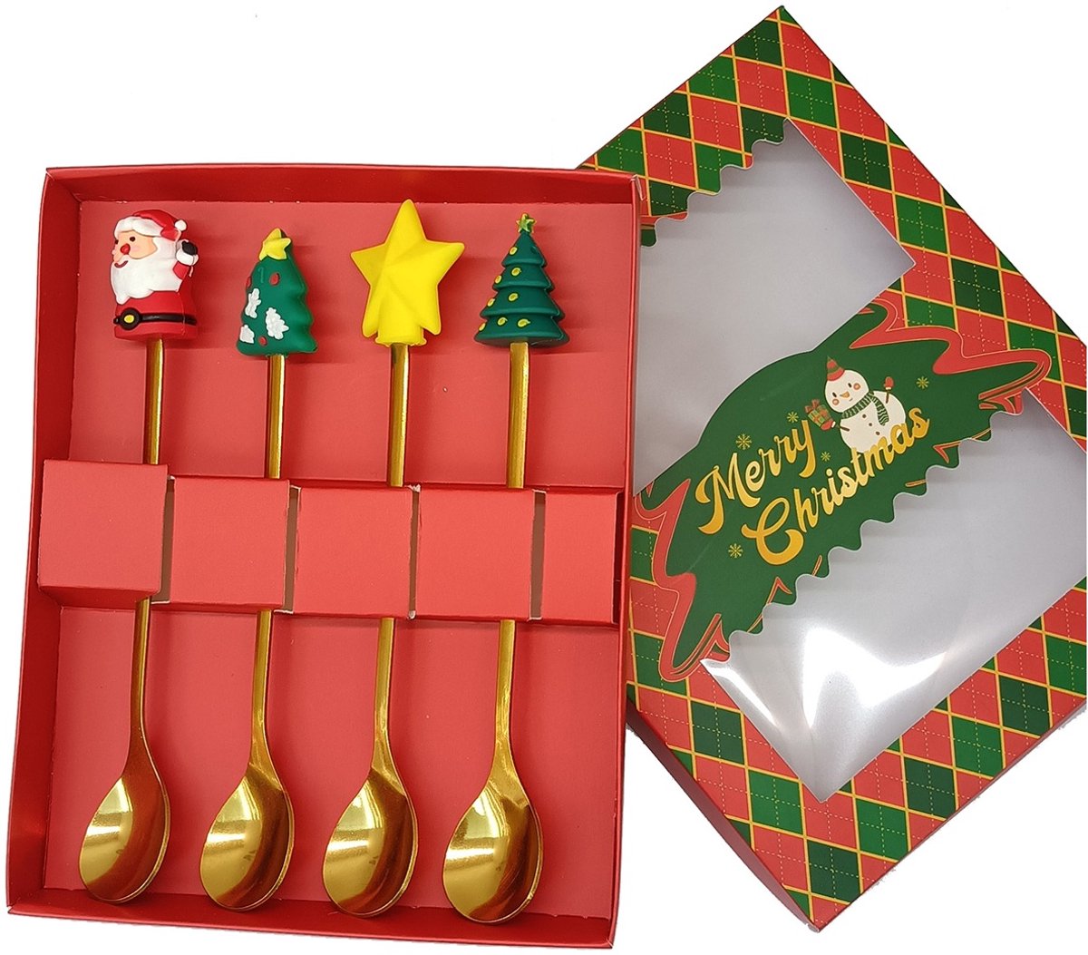 Bestek Cadeauset - 4-delig - Kerst - feestelijk - servies - cadeau - diner