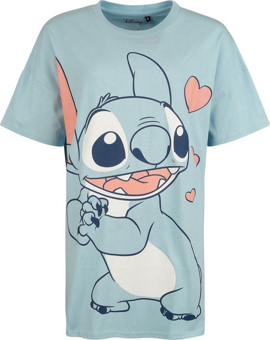 Lilo & Stitch Stitch Love - Oversize Dames Oversized T-shirt - lichtblauw - M